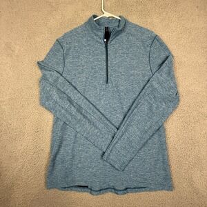 Lululemon Mens Surge Activewear Pullover 1/2 Zip Long Sleeve Top‎ Medium Blue